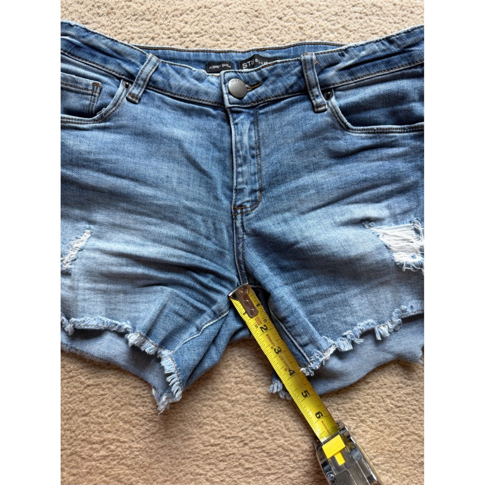 STS Blue Aubrey Short‎ Distressed Denim Cut Off Jean Shorts Medium Wash Size 27 - Picture 6 of 6